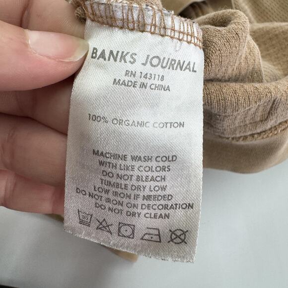 Banks Journal Shirt Mens Large Brown Thermal Waffle Knit Crewneck Long Sleeve - Picture 4 of 6